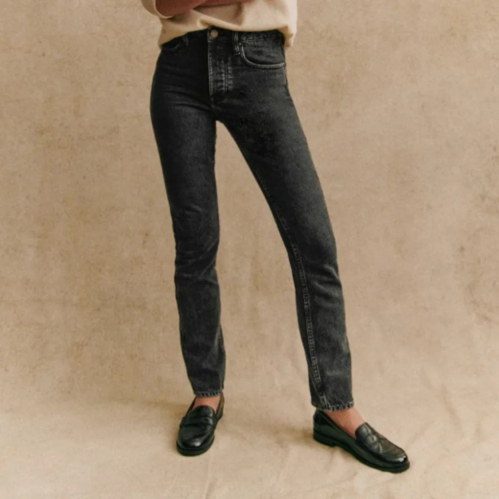 NWT Sezane The Green Blue Jean Brut SexyTall in Grey